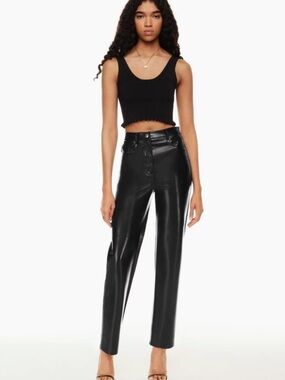 Aritzia Wilfred The Melina Pant In Black Faux Leather